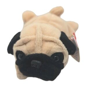 1996 Ty Beanie Baby "Pugsly" Retired Pug Dog BB15